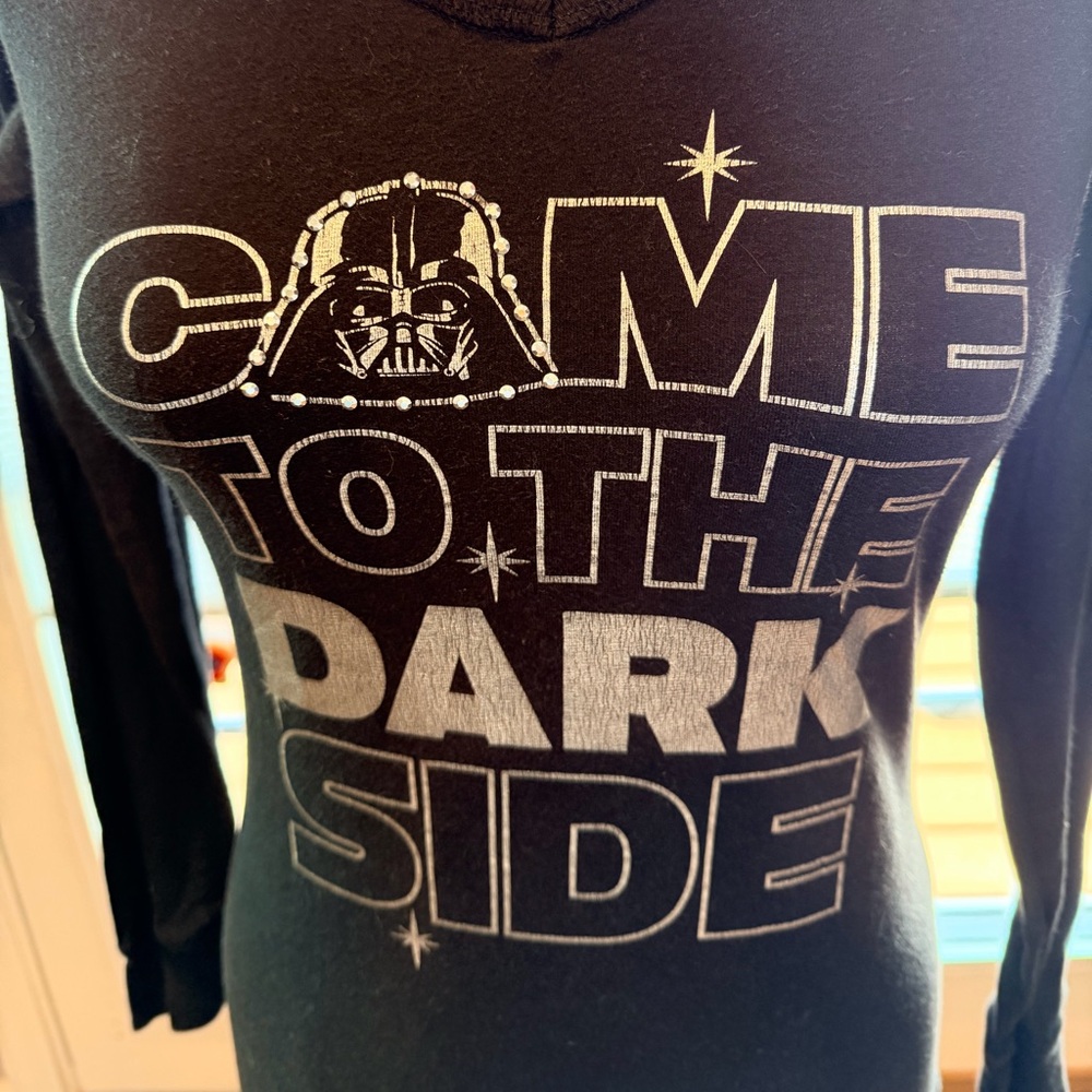 Star Wars Darth Vader Sleep Shirt XS Hooded Nightgown Dark Side Graphic - Picture 4 of 7
